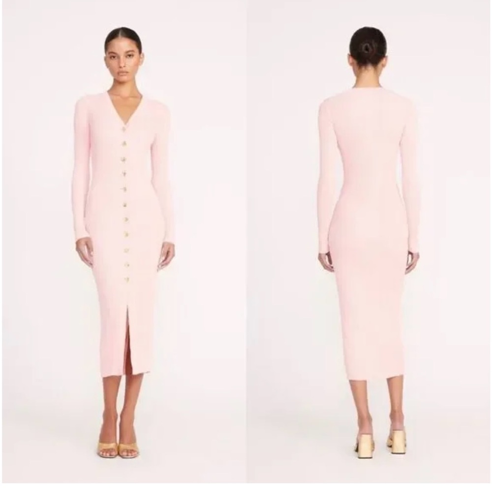 STAUD Pink  Sweater Midi Dress